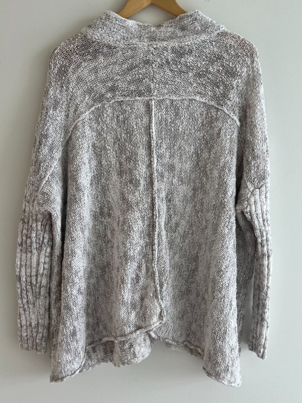 Free People Grey Marled Oversized Cowl‎ Neck Knit Sweater Boho Medium - Picture 8 of 8